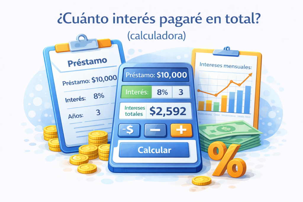 Calculadora que muestra cuánto interés se paga en total en un crédito o préstamo