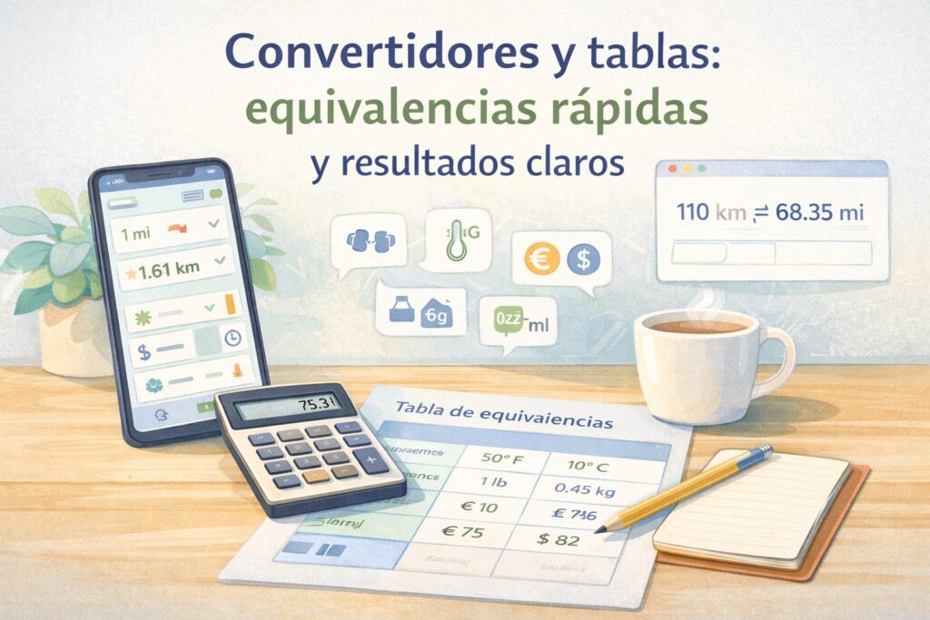 Convertidores y tablas de equivalencias para obtener resultados claros y rápidos